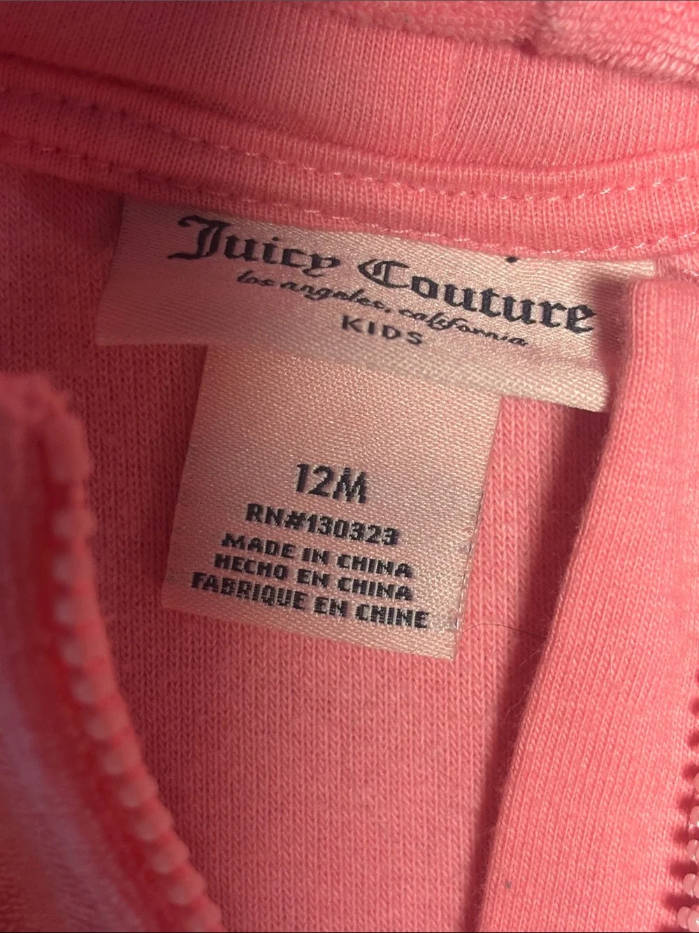 Juicy Couture Hot Pink Hooded Terry Romper with Ruffle Hem